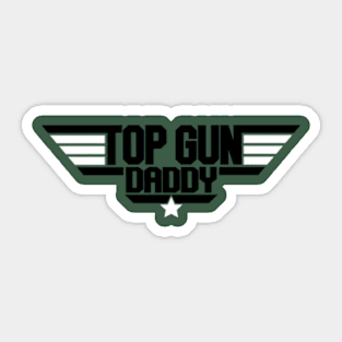 Top Gun Daddy - black and white Sticker